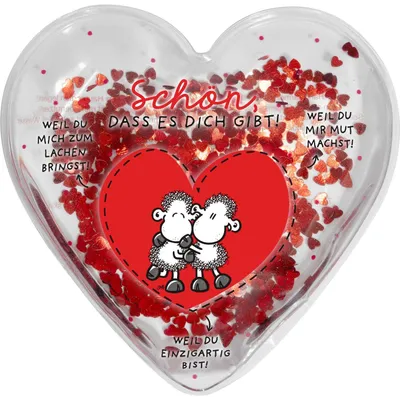 Productafbeelding van Handverwarmers in Hartvorm met Glitter, 10 cm x 10 cm, Cadeauverpakking