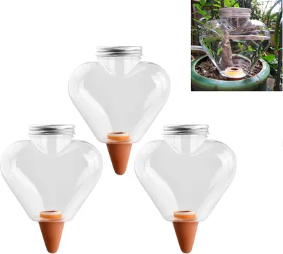 Produktbild von Stück 500 ml Pflanzenbewässerungskugeln, transparente automatische Bewässerung mit Durchflusskegel, Kugelbirnen, Kunststoff-Gartenbewässerungssystem, Wasserspender für Pflanzen im Innen- und Außenbereich (A)