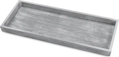 Image de 2.06 Plateau en bois blanc / gris - env. 40 x 17 cm - Plateau à bougies décoratif