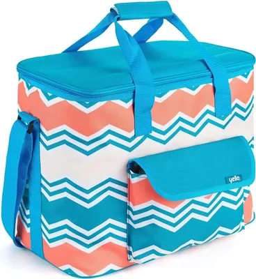 Produktbild von Yello 30 Liter Kühlbox - Picknicktasche im Zig-Zag Design - Isolierte Kühltasche für Ausflüge und Strand