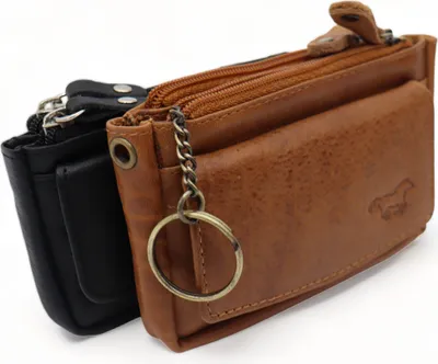 Produktbild von Safekeepers Schlüsseletui mit RFID Schütz - Schlüsselmappe - Schlüsseltasche - schlüsselmäppchen - Schlüsseletui Leder- Herren- Damen leder – zwart en cognac