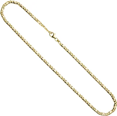 Produktbild von 3,8mm Rockwell Kette Halskette Collier Goldkette 333 Gold Gelbgold massiv 45cm