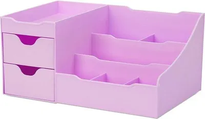 Obrázok produktu pre Organizér na kozmetiku so zásuvkami – elegantný úložný priestor na kozmetiku a šperky vo fialovej farbe so zásuvkami