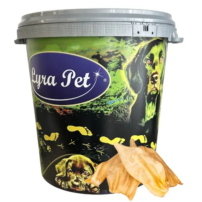 Produktbild von 100 Stk. Lyra Pet® Rinderohren ca. 2 kg in 30 L Tonne