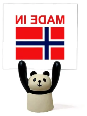 Produktbild von Panda Memohalter mit Norwegen-Motiv als Dekoration