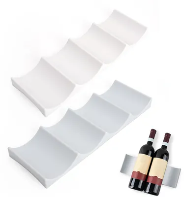 Productafbeelding van 2 stuks flessenhouders voor de koelkast, antislip en stapelbaar flessenrek