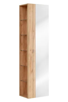 Zdjęcie produktu dla Szafka Łazienkowa Z Lustrem 170 Cm Dąb Craft 1 Drzwi 45 Cm