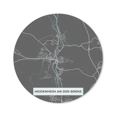 Produktbild von MuchoWow® Mauspad Mousepad Karte - Stadtplan - Heidenheim an der Brenz - Deutschland - Blau 20x20 cm - Mousepads - Maus Mat - Pad - Mausunterlage - Schreibtischmatte