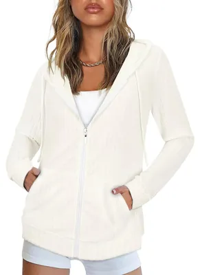 Produktbild von Damen Zip Hoodie - Lässige Sweatjacke mit Kapuze für Frühling und Herbst