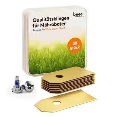Produktbild von beos® 30x Premium Titan Ersatzmesser & Schrauben mit Sicherungslack - Worx Vision Cloud