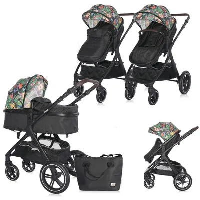 Produktbild von Lorelli Kombikinderwagen 2 in 1 Viola bis 22 kg, Sportsitz umbaubar Wickeltasche bunt