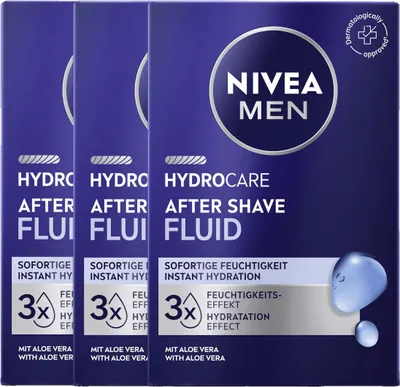 Nivea Men HydroCare After Shave Fluid für normale Haut 100ml 3er Pack