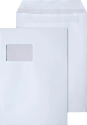 Produktbild von STEINMETZ Versandtaschen DIN C4 mit Fenster weiß 250 St.