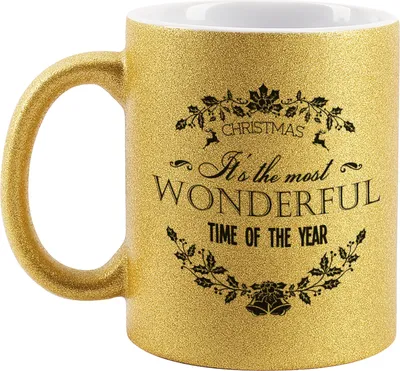Produktbild von Tasse gold glitzernd mit Motiv "Wonderful Christmas"