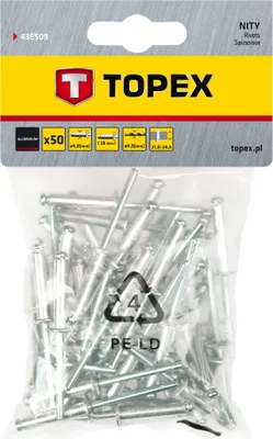 Obrázek produktu pro Nity aluminiowe 4.8 x 28 mm, 50 szt. 43E509 TOPEX