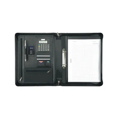 Obrázok produktu pre Alassio 30061 Ringbuchmappe "BOSA" A4 Nappaleder schwarz(T)