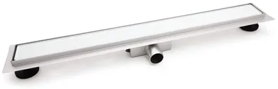 Immagine prodotto di Elzusha - Scarico per doccia da 60 cm in acciaio inossidabile con coperchio in vetro e sifone