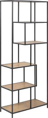 Produktbild von Actona Seaford, Regalboden, Freistehend, Stahl, Konzeptpapier, Schwarz, Eiche, Universal, 5 Regale