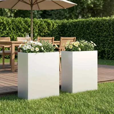 Produktbild von Maison Exclusive - Garten-Pflanzgefäß 2 stk. Weiß 40 x 20 x 40 cm