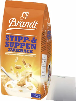 Produktbild von Brandt Stipp und Suppen Zwieback (400g Packung) + usy Block