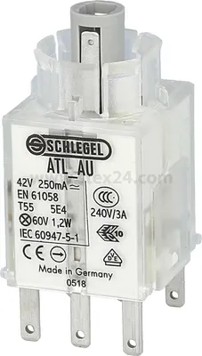 Produktbild von Georg Schlegel Leucht-Tastkontaktgeber, 1Ö + 1S Kontaktgeber AT, beleuchtbar Flachstecker 2,8mm x 0,8mm - 1 Stück