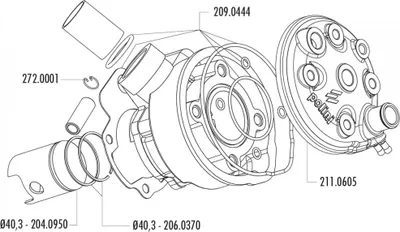 Produktbild von Kolbenring Polini 50ccm 40,3x1,5mm für Minarelli AM6