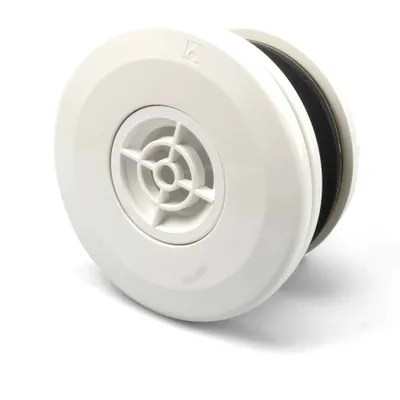 A white circular inlet nozzle with a grid pattern in the center, set against a white background.