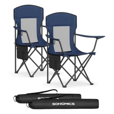 Produktbild von SONGMICS Campingstuhl 2er Set, Klappstuhl Outdoor, Angelstuhl, hohe Rückenlehne