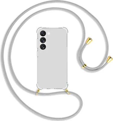 Produktbild von Handykette Backcover-Schutzhülle mit Band (Metall goldfarben) für Samsung Galaxy S23 - silbergrau
