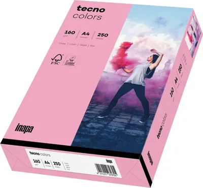 Produktbild von Multifunktionspapier tecno colors A4 160 g/qm VE=5x250 Blatt rosa