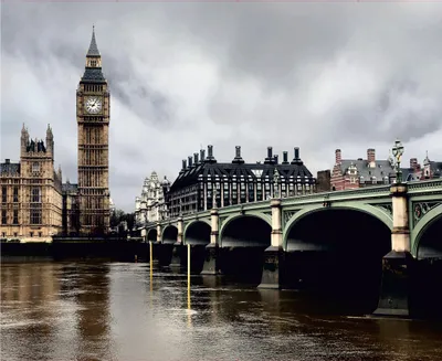 Image de Sanders & Sanders papier peint panoramique Londres beige, gris et vert 375 x 270 cm