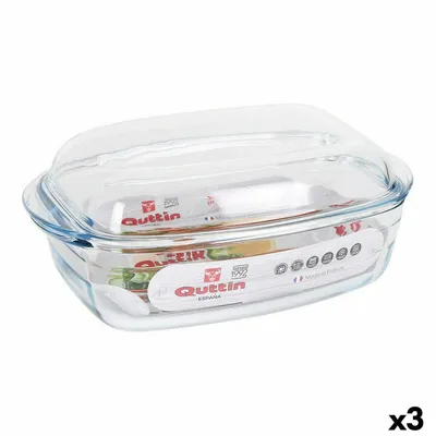 Produktbild von Cacerola Con Tapa Quttin 63096 Vidrio 32,8 x 19,7 x 13 cm (3L + 1,5L)