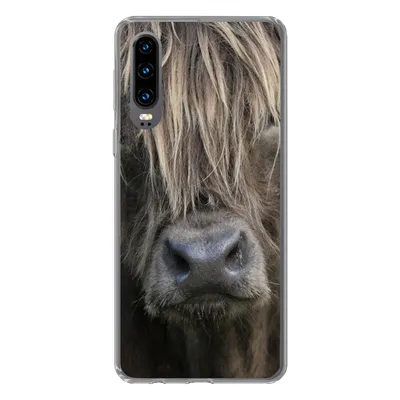 Produktbild von MuchoWow® Handyhülle Schutzhülle Hülle für Huawei P30 Schottischer Highlander - Braun - Nase Silikon Softcase Handy Hülle - Kartenbesitzer