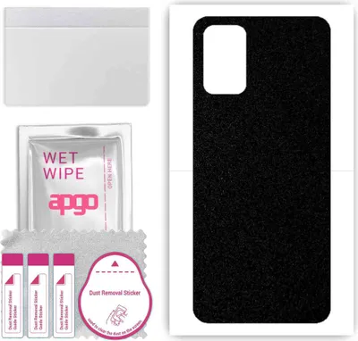 Produktbild von apgo Rückseite Schutzfolie, Skin, kompatibel mit Samsung Galaxy A03S, Hinten Displayschutzfolie aus Vinylfolie, kratzfest, einfache Montage - Mattschwarz