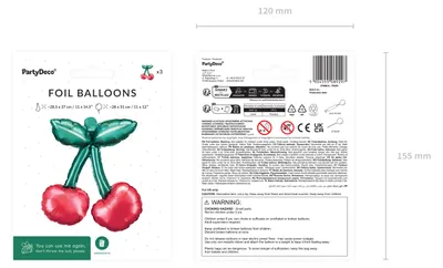 Produktbild von PartyDeco FB289, Spielzeugballon, Folie, Grün, Rot, Einfarbig, Universal, Abbildung