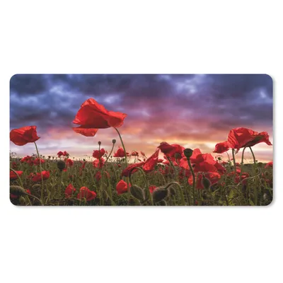 Produktbild von MuchoWow® Mauspad Mousepad Mohn - Blumenfeld - Rot 60x30 cm - Mousepads - Maus Mat - Pad - Mausunterlage - Nachhaltig