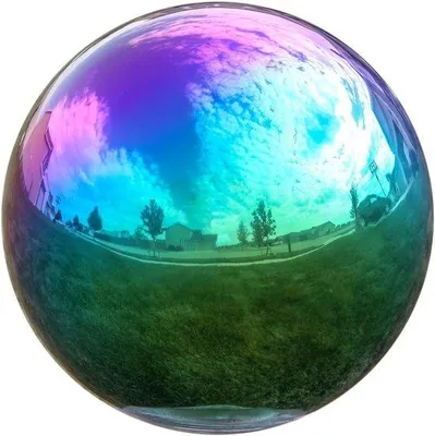 Produktbild von Spiegelkugel Regenbogenfarben - Edelstahl