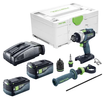 Immagine prodotto di Trapano avvitatore a batteria Festool TDC 18/4-Basic 18 V 75 Nm Brushless + 2x batteria 5,0 Ah + caricabatterie rapido + Systainer