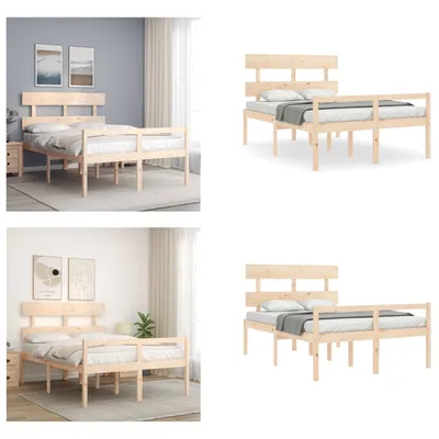 Produktbild von vidaXL Seniorenbett mit Kopfteil Massivholz - Seniorenbett - Seniorenbetten - Bett Für Senioren - Betten Für Senioren