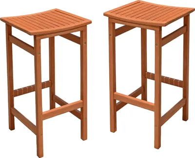Obrázok produktu pre 2.05 Barová stolička PALMDALE sada 2 kusov z olejovaného eukalyptového dreva - cca 42x 38 x 75 cm - barová stolička (2 kusy)