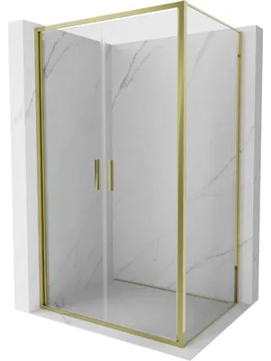 Obrázek produktu pro Mexen Exo sprchový kout s otočnými dveřmi 100 x 110 cm, transparentní, zlatý - 814-100-110-50-00