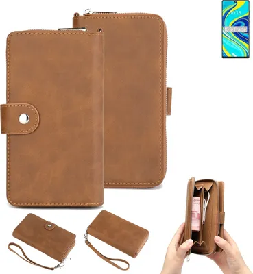 Produktbild von K-S-Trade Handyhülle Schutzhülle kompatibel mit Cubot P40 & Portemonnee Tasche Handytasche Case Etui Geldbörse Wallet braun (1x)