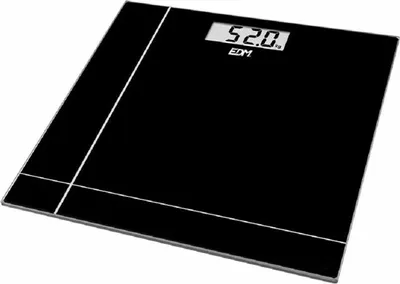 Image de Pèse-personne numérique EDM cristal Noir 180 kg (26 x 26 x 2 cm)