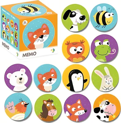 Immagine prodotto di Mini gioco di memoria "Animali", gioco educativo per bambini 300145