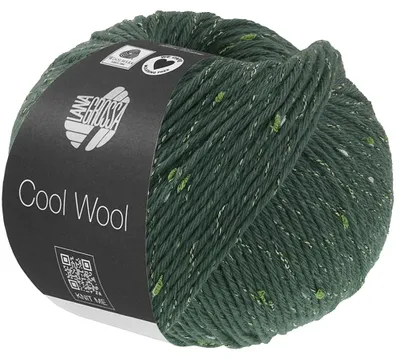 Produktbild von Lana Grossa Cool Wool Big DOTS 50 g Wolle Tweedgarn 125 m Farbe 108 - Graugrün