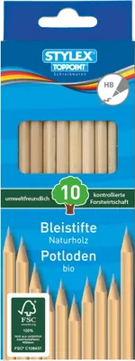 Produktbild von Stylex 26019, HB, Holz, Hexagonal, Schule, Sichtverpackung, 10 Stück(e)
