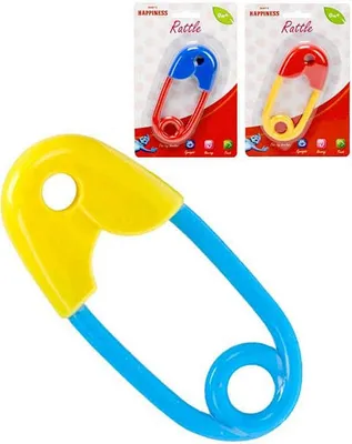 Image de Hochet épingle à nourrice 12 cm Baby's Happiness 3 couleurs 0m+ sur carte
