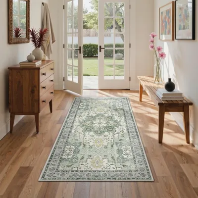 Zdjęcie produktu dla Stary dywan do salonu i sypialni, 80 x 150 cm, można prać w pralce