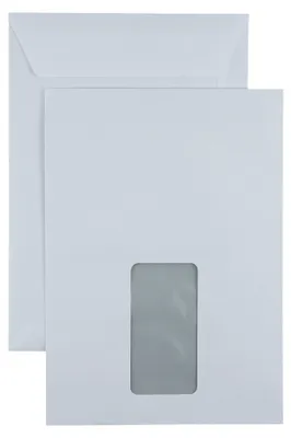 Produktbild von Kaenguruh Versandtasche C5 162x229 mm mit Haftklebung Abdeckstreifen, Fenster holzfrei weiss 90 g
