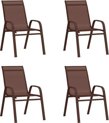 Produktbild von Möbel Stapelbare Gartenstühle 4 Stk. Braun Textilene 2023